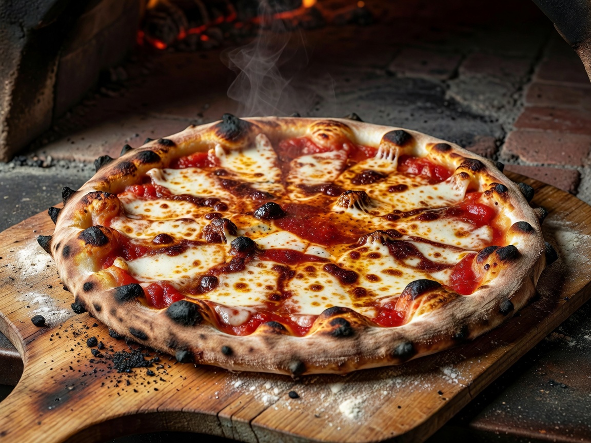New Haven coal-fired charred thin crust apizza